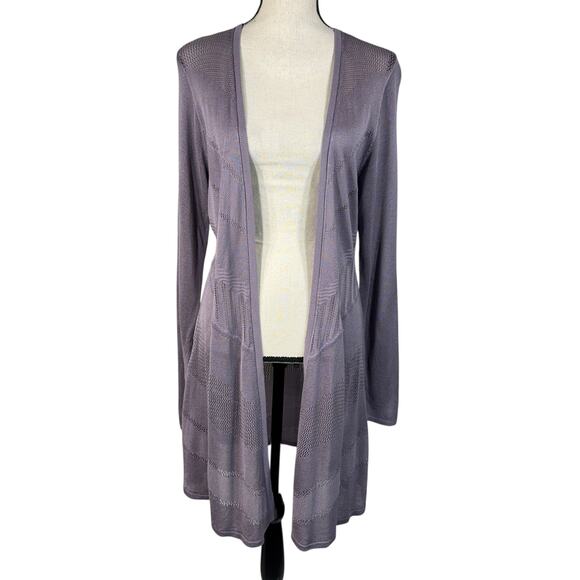 Torrid SZ 00 (Medium/Large) Pointelle Cardigan Open Front Long Sleeve Purple New - Picture 1 of 8